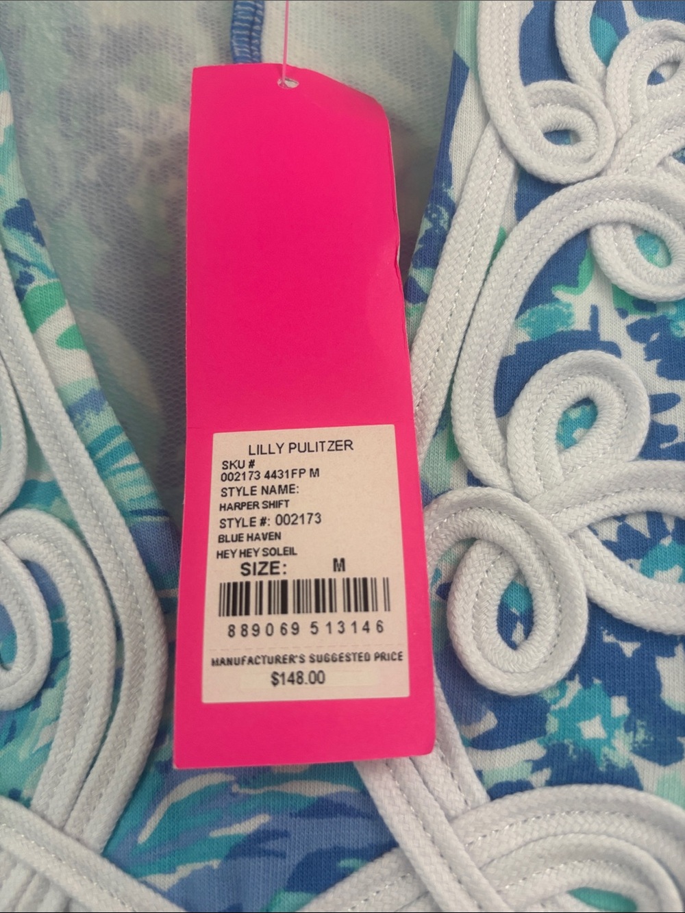 Lilly Pulitzer RARE Harper Sleeveless V-neck Dress Blue Haven Hey Hey Soleil NWT - Picture 3 of 4